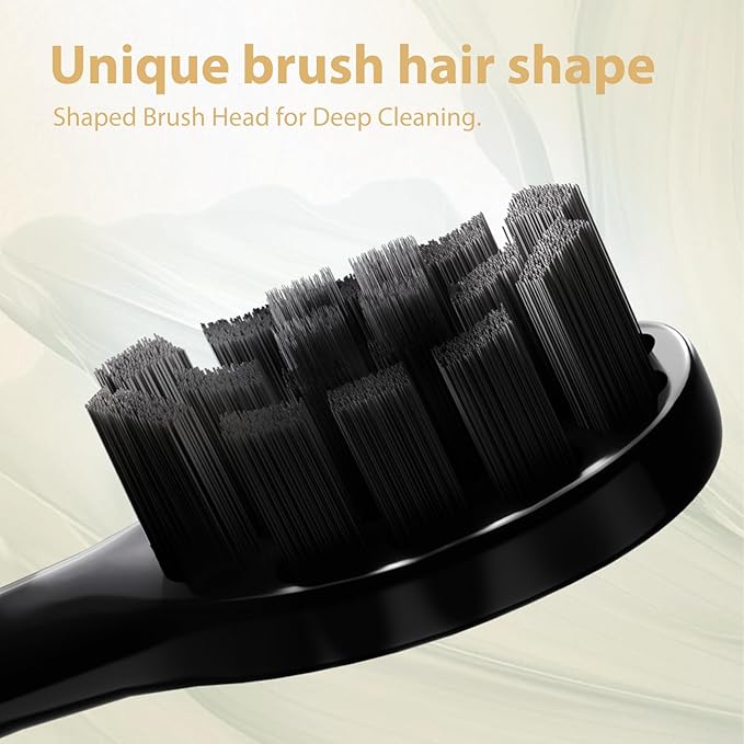Sonic Electric Toothbrush for Adults - 6 Modes Rechargeable Electric Toothbrush with 4 Replace Brush Heads, Power Sonic Toothbrush with Travel Case, Ideal Gift for Men Women, Black