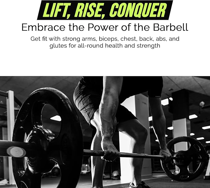 Black Men’s Elevation Barbell (7FT) (44LBS Bar Weight) (1500LBS Weight