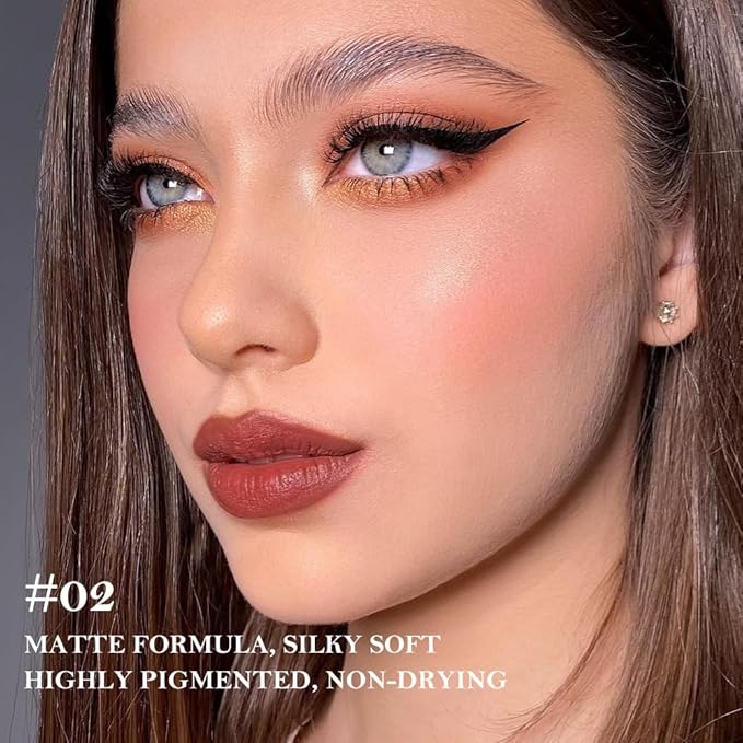 JUAAZIN 3Pcs Gradient Matte Lipstick Crayon Lip Liner pencil, Flawless Contour Gradual Ombre Effect lip Pencil, for Women Long Lasting Waterproof Smudge Proof Lipstick Pencil 02#+03#+08#