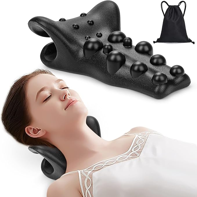 Z2 Neck Stretcher and Shoulder Relaxer Cervical Traction Device Memory Foam Back Pillow for Pain Relief for Home Office Outdoor Sport