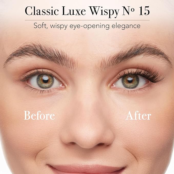 Pro Lash SoftWear Starter Lash Clusters Kit - Seamless, Lightweight Lashes - 7-Day Eyelash Extensions - 3 Sets of False Eyelashes Plus Adhesive, Remover, Tweezers - Classic Luxe Wispy No. 15 Black