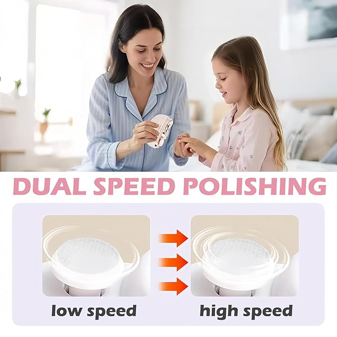 Electric Nail Clipper, 3 in1 Automatic Electric Nail Clipper with Polishing for Fingers and Toes, Toenail Clippers with 2 Adjustable Speeds for Senior Adults (White)