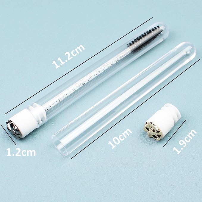 20pcs Mascara Wands Tube Reusable Lash Brush Metal Tube Eyelash Brush Tubes Spoolies Lash Extension Brushes Applicators Makeup Tools (Metal-MlX)