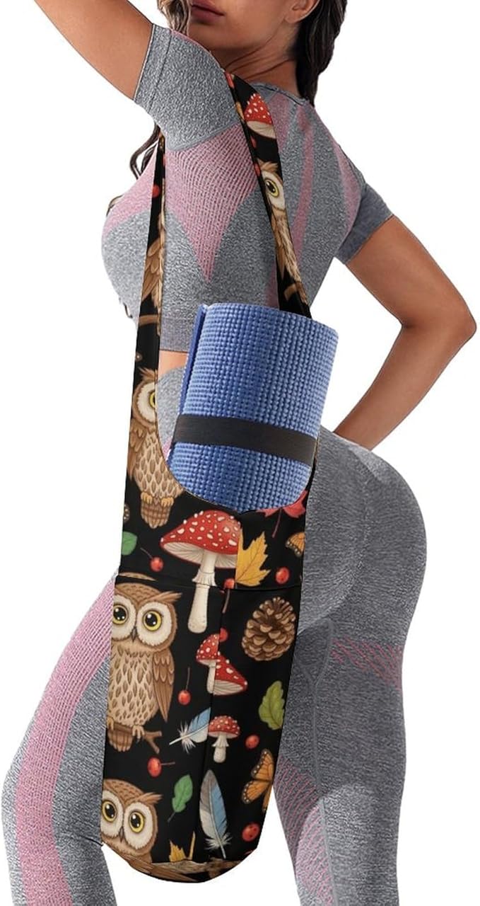 Portable Single Shoulder Yoga Mat Bag Carrier with Pocket Spacious Storage for Yoga Gym Fitness
