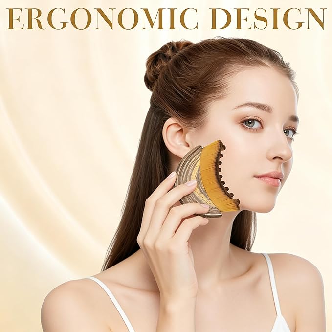 Only Romee 1PCS Lymphatic Contour Face Brush - Ultra-Soft Facial Dry Brush for Lymphatic Drainage & Jawline Sculpting, Gentle Face Massager Tool for Puffiness Reduction, Skin & Glowing Complexion