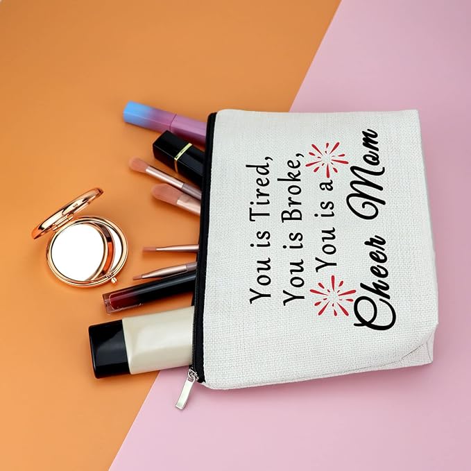 Gfhzdmf Cheerleader Gift for Women Makeup Bag Cheer Mom Appreciation Gifts Cheer Mom Coach Gift Cheerleading Coach Gifts Thank You Present for Cheerleader Team Present Travel Cosmetic Pouch
