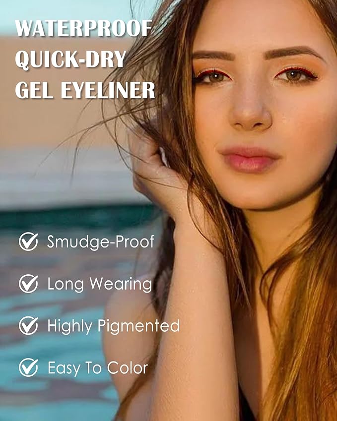 Burgundy Matte Gel Eyeliner Pencil Waterproof, Metallic Retractable Cream Smooth Eye Liner Pencils, Long Lasting Waterline Hypoallergenic Precision Eyeliner Pencil, Smudge-Proof Makeup for Women-07