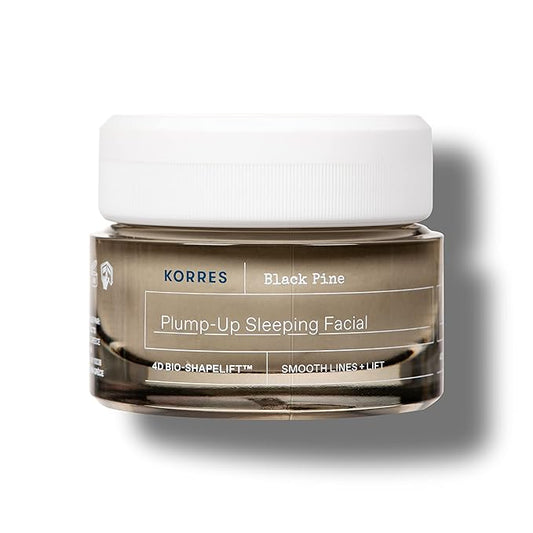 KORRES Black Pine 4D Bio-ShapeLift Plumping Night Cream, Firming Face Moisturizer for Women & Men, Overnight Hydration Cream for Smoother-Looking Skin, Vegan Skincare, Dermatologist-Tested, 1.35 Fl Oz