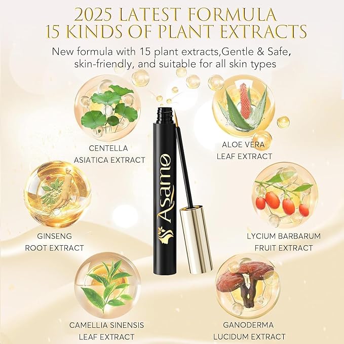Eyelash Growth Serum – Lash Serum for Eyelash Growth with 15 Plant Extracts for Longer Thicker Fuller Lashes Nourishing Formula to Enhance Natural Beauty Hypoallergenic Oil Free lash growth serum -3ml