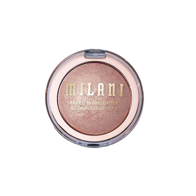 Milani Baked Highlighter - Long-Lasting Powder for Natural Radiant Glow- Buildable & Blendable Face Makeup with Lit-From-Within Finish- Vegan, Cruelty-Free & Talc-Free, Made in Italy, Rosa Italiana