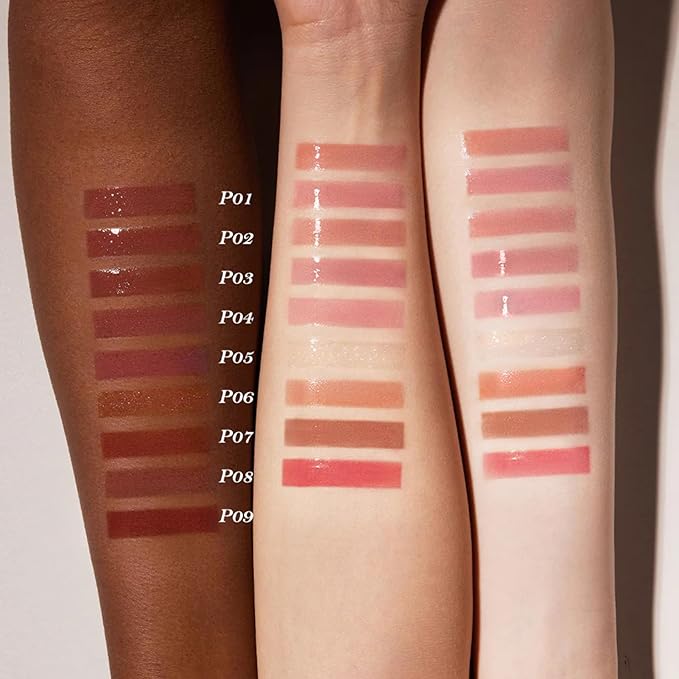Flower Knows Shell's Jewel Nourishing Lip Glaze,Hydrating Strawberry Pink Lip Gloss with Hyaluronic,Moisturizing Plumping Oil,Non-Sticky for Girls & Women,0.16 Fl.Oz(P05 Shell Heart)