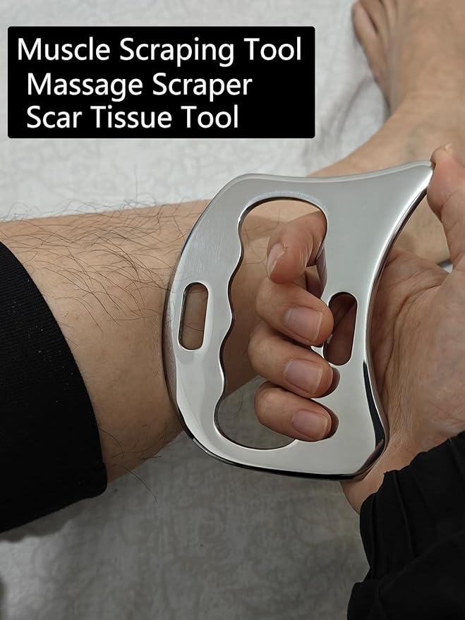 Stainless Steel Muscle Scraper Tool Set, Professional Soft Tissue Massage Tool, Scraping Tool Physical Therapy Gua Sha Kit(4pcs)