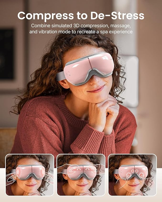 RENPHO Eyeris 1 Eye Massager with Heat, Birthday Valentines Day Gifts for Women Men Mom Dad Her Him, Eye Mask for Migraine, Smart Sleep Mask for Dry Eyes Relax, Reduce Strain