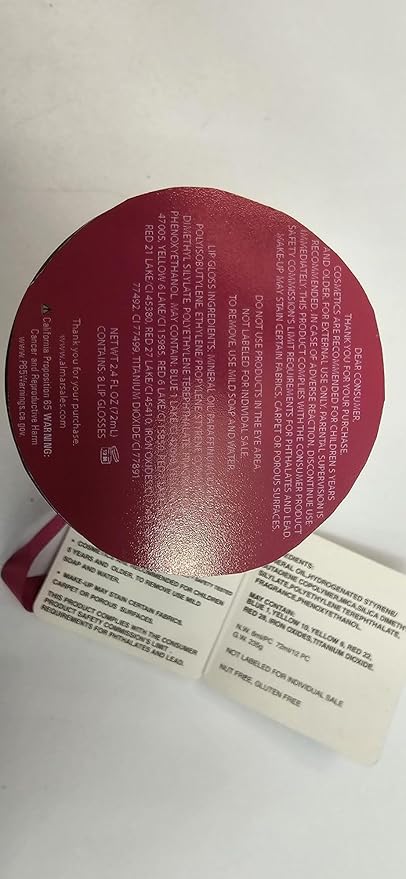 Expressions 8pc Roller-Ball Glitter Lip Gloss Set, 8 Assorted Fruit Flavored Roll On Rollerball Lip Gloss for Kids, Safe, Non Toxic Kids Makeup Set