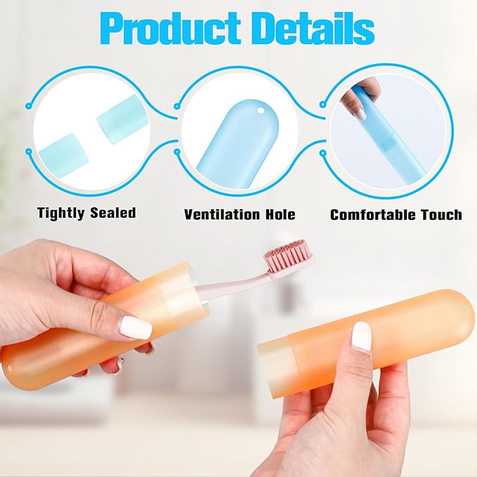 30 Pieces Travel Toothbrush Case Holder Bulk, Travel Toothbrush Holder Case, Breathable Tooth Brush Containers, Dust-Proof Plastic Holders for Travel Trip, Business, Home(7 Colors)