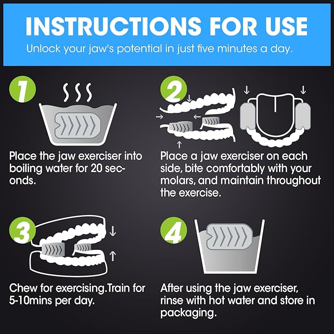 CXYARY 2024 Upgraded Model 6PCS Jaw Exerciser 3 Resistance