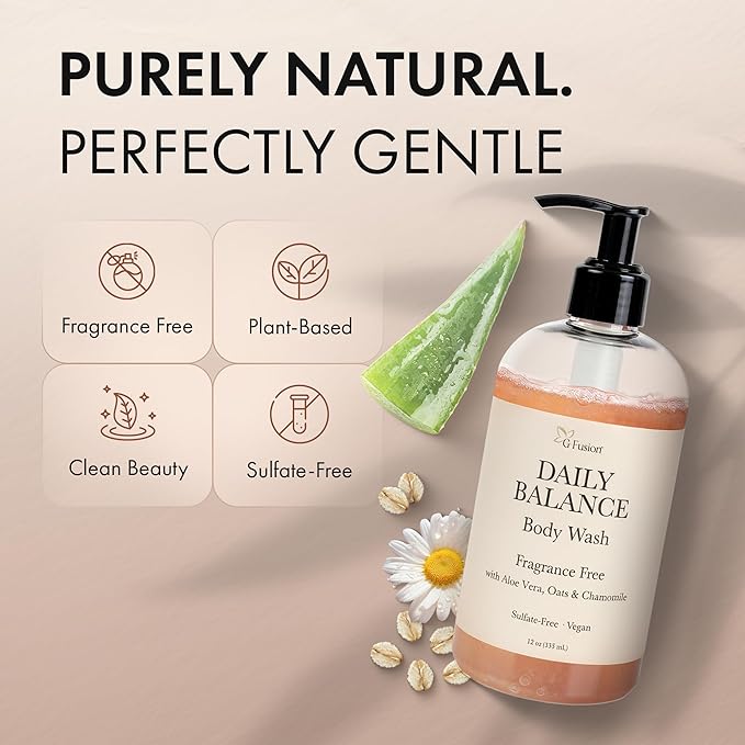 ALL Natural Body Wash, Moisturizing Shower Gel - Natural Fragnance Free Body Wash - Shower Gel For Dry & Sensitive Skin - Kids Soap - Organic, Vegan, Sulfate-Free - Bath Gel - Bath Soap with Oats