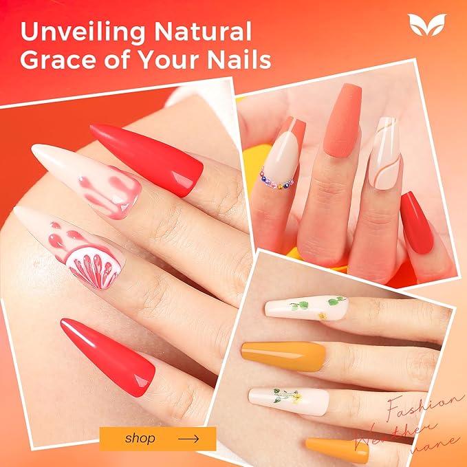 Morovan Coral Nail Polish Set: Grapefruit Maple Leaf Yellow Nude Orange Pink Red Peach Peachy Nail Polish Bulk Quick Air Dry Mini Toe Pack DIY Art Salon Summer Gift for Women