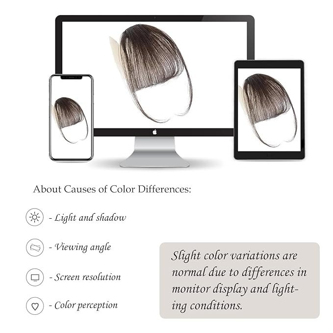 Clip-In Wispy Bangs with Temples -100% Human Hair Bangs Extension for Women, Natural Looking Front Hairpiece for Daily Wear, Dark Brown
