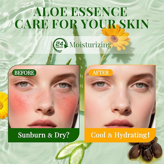 KONEUK 30 Pack Aloe Vera Hydrating Face Masks Skincare, Moisturizing & Soothing Sheet Face Mask for Skin Care, Bulk Aloe Face Masks for After Sun Care and Sunburn Relief