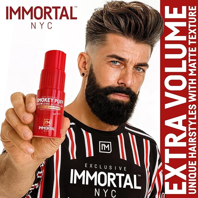Immortal NYC Smokey Puff Hair Powder – Fine Fragranced & Volumizing Powder for Extra Volume – Vegan, Easy-to-Use, No Residue – 33% Extra Free – Men & Women, All Hair Types
