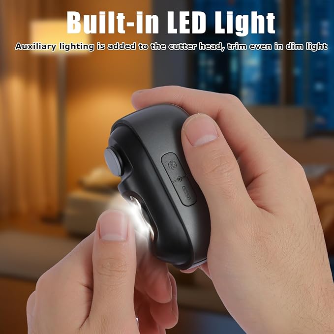 3 in 1 Automatic Electric Nail Clipper Smart Nail Clipper with Polishing, Dust Storage & LED Light 2-Speed Adjustable USB Rechargeable Nail Trimmer for Seniors Kids Adults