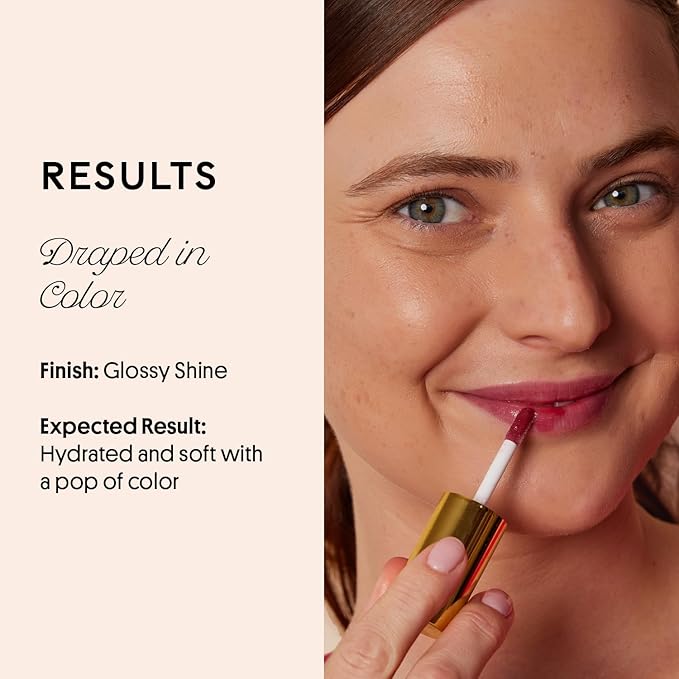 Winky Lux Very There Lip Oil, Hydrating Berry Tint with Jojoba Oil, Non-Sticky Glossy Lip Oil, Tinted Red Gloss for Juicy Lip, Berry