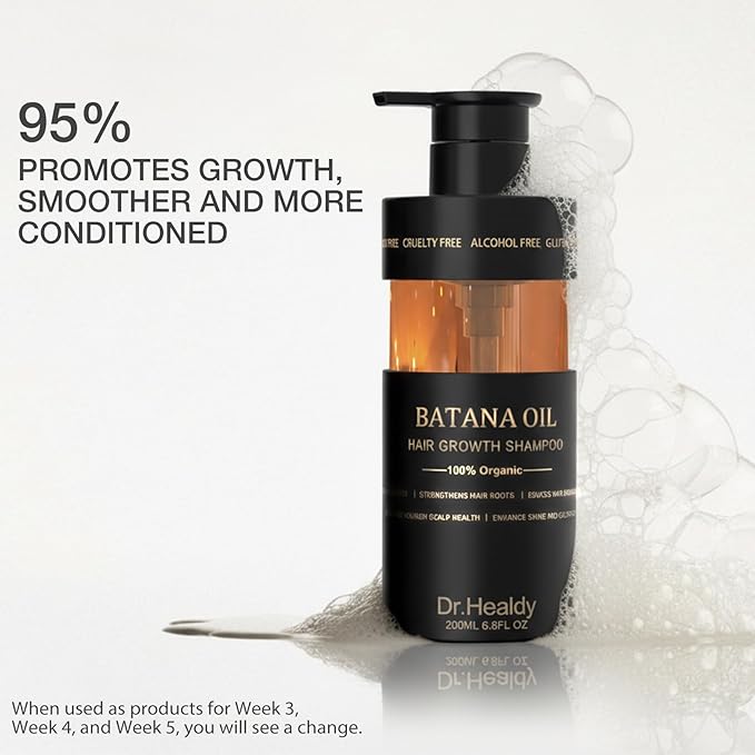 Anti-Thinning Batana Oil Shampoo & Deep Moisturizing Conditioner Set (6.8oz x2) Natural herbal Scent,Clarifying Hair Care,Hair Thickening Product, Women & Men