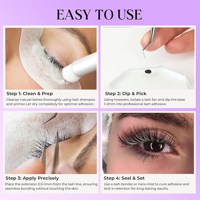 Eyelash Extensions, Mink Lash, Volume & Classic Lashes for Professionals, J/B/C/CC/D/L/M Curl, 4-15mm Length, Soft Korean PBT Fiber, 16 Rows Lash Tray (New Sliver-CC-0.07-8-15mm)
