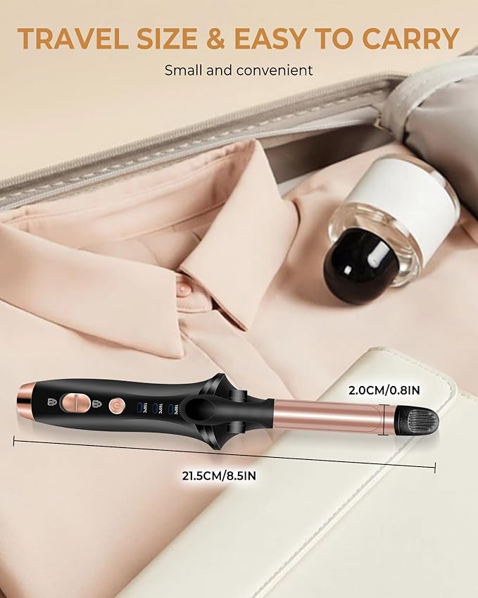 Cordless Curling Iron Rechargeable,USB Rechargeable 4000 mAh Cordless Hair Curler,3 Temp Setting Mini Travel Battery Powered Curling Iron,2 in 1 Portable Hair Straightener and Curler