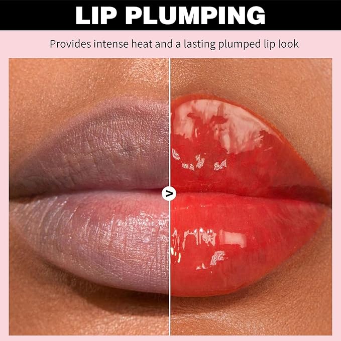 Erinde Natural Ginger Lip Plumping Booster Oil, Ultra-Hydrating & Nourishing Plumper, Glossy Finish Fuller Lip Plumper Gloss for Women Girls, G08