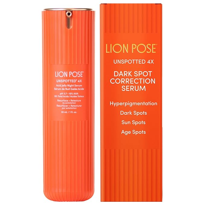 UNSPOTTED 4X Dark Spot Correction Serum for Face and Body, Exfoliating AHA Serum, Hydrating Formula With Azelaic, Glycolic, Lactic & Tranexamic Acids, Age & Sun Spot Remover, 1oz