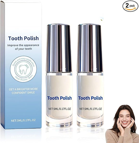 2 Pcs Tooth Paint,Tooth Polish,Teeth Whitening Paint & Polish Kit, Portable Teeth Whitening for Daily Use (2Pcs)