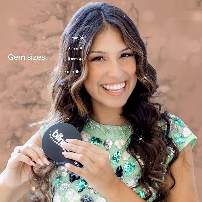 blinger® Shimmer Crystal Refill Pack – as seen on Shark Tank | 5 Discs – 75 Precision-Cut Glass Crystals | Hair-Safe Accessories | Styling Tool Not Included| Smokey Topaz 4 mm