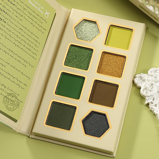 12-Color Zodiac Eyeshadow Palette, Matte Metallic Shimmer Pressed Pigments, Highly Pigmented Makeup Palette for Professional & Daily Eye Makeup (8283 Taurus)