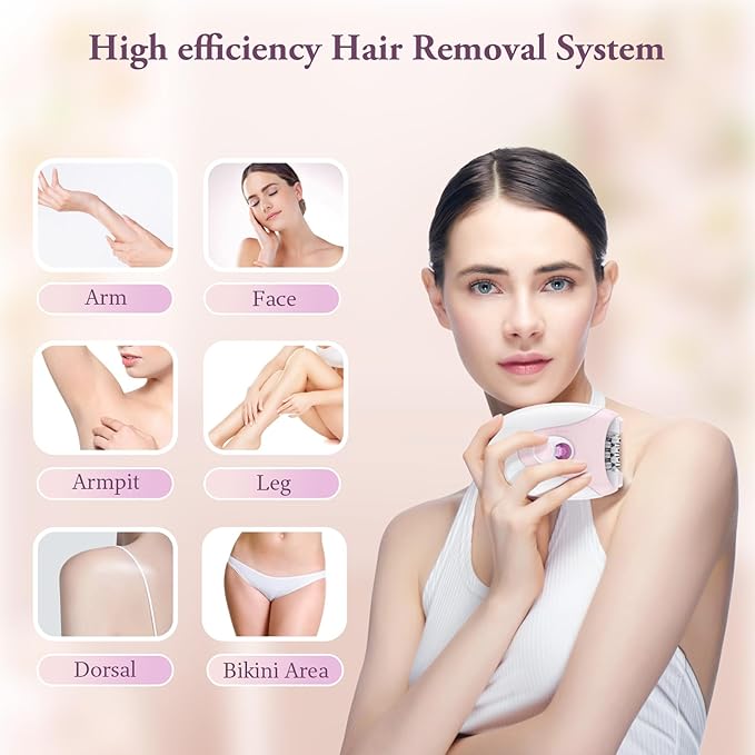 Epilator Smooth Glide Epilator for Women Face Epilatorfor Women Facial EpilatorHair Removal Device Hair Remover Smooth GlideEpilator for WomenFace,Portable Hair Removal Body Legs Arms Armpit Bikini