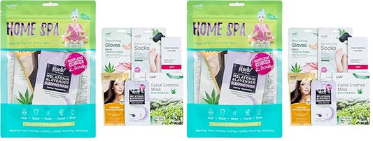 Epielle Home Spa Kit, 6 Relaxation Essentials, Repairing, Soothing, Nourishing & Detoxifying for Radiant Skin, At-Home Spa Kit, Self Care Gifts for Women, Korean Skin Care Set (Pack of 2)