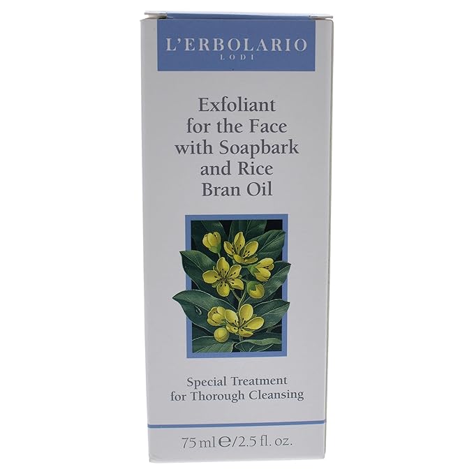 L'Erbolario Soapbark And Rice Bran Oil Exfoliant - With Smoothing Microgranules - Removes All Impurities And Dead Skin Cells - Refines Skin Texture - Leaves Face Soft And Velvety - 2.5 Oz Cleanser