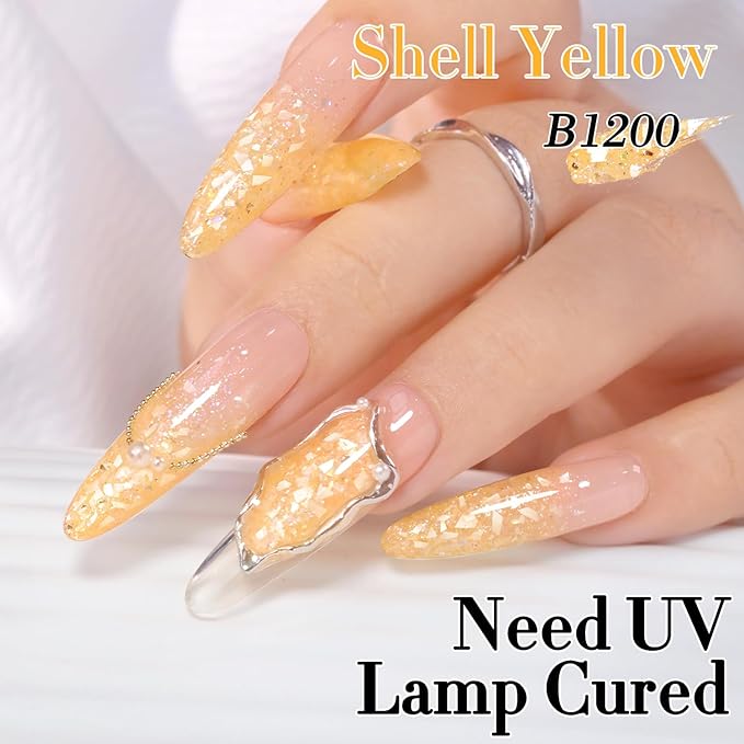 Double Rhythm 0.5Oz Glitter Gel Polish Same Color Same Bollte Shimmer Reflective Color for Nail Art Salon DIY Soak Off 15ml Nail Lamp Gel Polish at Home (Candy Orange-B1200)