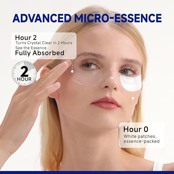 Dr Vincent Peptide Under Eye Patches, Firming Eye Patches Instant Reduces Dark Circles and Puffiness, Collagen Under Eye Mask for Bags Treatment, Wrinkles, 12 Pairs