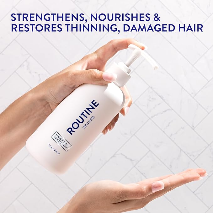 Routine Wellness Anti-Thinning Deep Conditioner for Thinning Hair – Strengthening DHT Blocker Formula for Men & Women – Promotes Fuller-Looking, Healthier Hair – 14 oz Lilac & Winter Rose