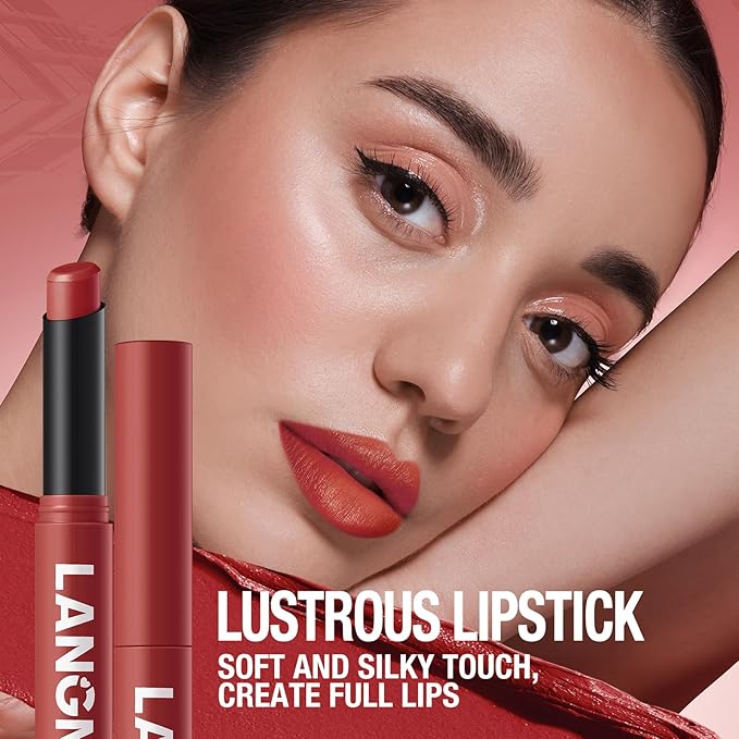Jolilab 3Pcs Velvet Matte Lipstick Nude Matte Soft Dark Color Stick High Pigmented Long-Lasting Waterproof Lip Stick Lip Balm Beauty Cosmetics Gift for Women（01#+02#+03#