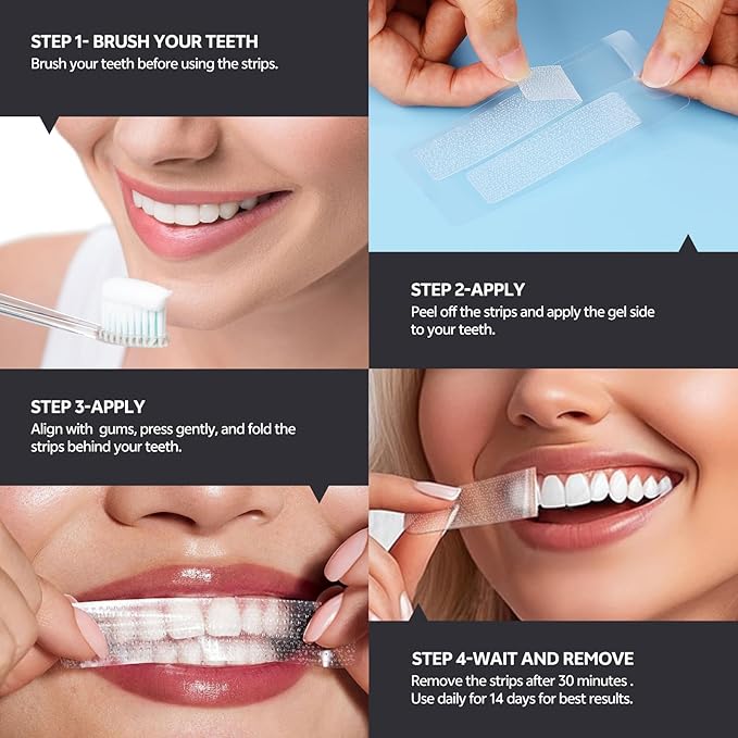 Teeth Whitening Strips, 14-Day Treatments Clinically Proven for Visible & Affordable Teeth Whitening, Enamel Care Whitening, Reduced Sensitivity Formula, Mint.