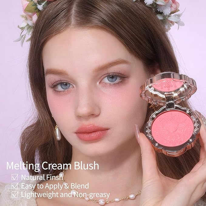 Flower Knows Violet Strawberry Rococo Glitter Lip Gloss G02+Little Angel Embossed Blush 02