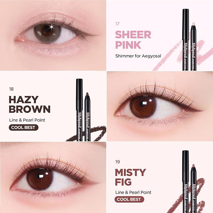 lilybyred Starry Eyes Am9 to Pm9 Gel Eyeliner | Korean Gel Eyeliner, Intense Color Payoff, Creamy Formula, Easy Blending, Built-in Sharpener, Smudge-Proof, Long-Lasting, 0.017 oz. (18 Hazy Brown)