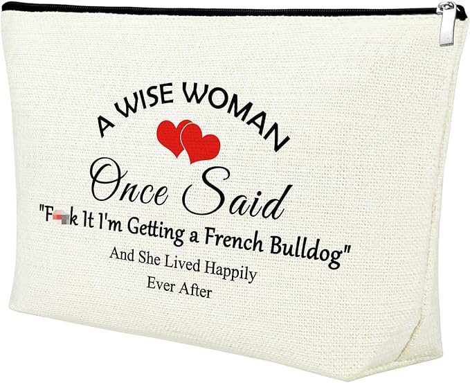 Mxrymvu Funny Gifts for French Bulldog Lovers French Bulldog Theme Makeup Bag Inspirational Birthday Gifts for Women Animal Gift Travel Cosmetic Bags Birthday Thanksgiving Mother's Day Christmas Gift