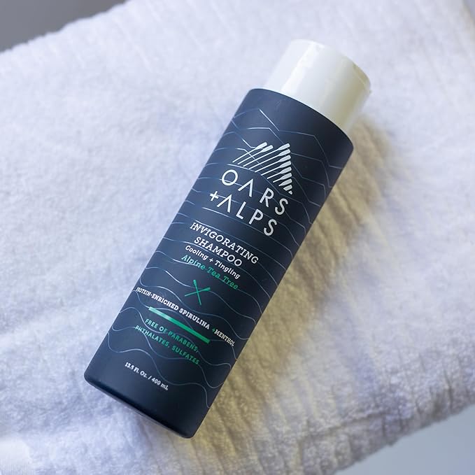 Oars + Alps Men's Sulfate Free Hair Shampoo for Men & Women, Shampoo for Hair Infused with Witch Hazel and Tea Tree Oil, Nourishing & Moisturizing, Paraben & Sulfate Free, Alpine Tea Tree, 13.5oz