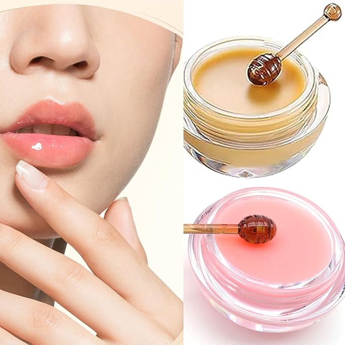 2 Pcs Lip Balm Honey Pot Lines