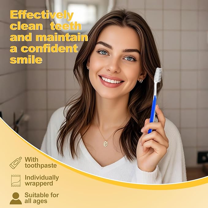 Disposable Toothbrushes with Toothpaste Individually Wrapped 5 Colors Bulk Toothbrush and Toothpaste 10g for Homeless,Shelter,Air Bnb/Hotel/Guest Apartment (30)