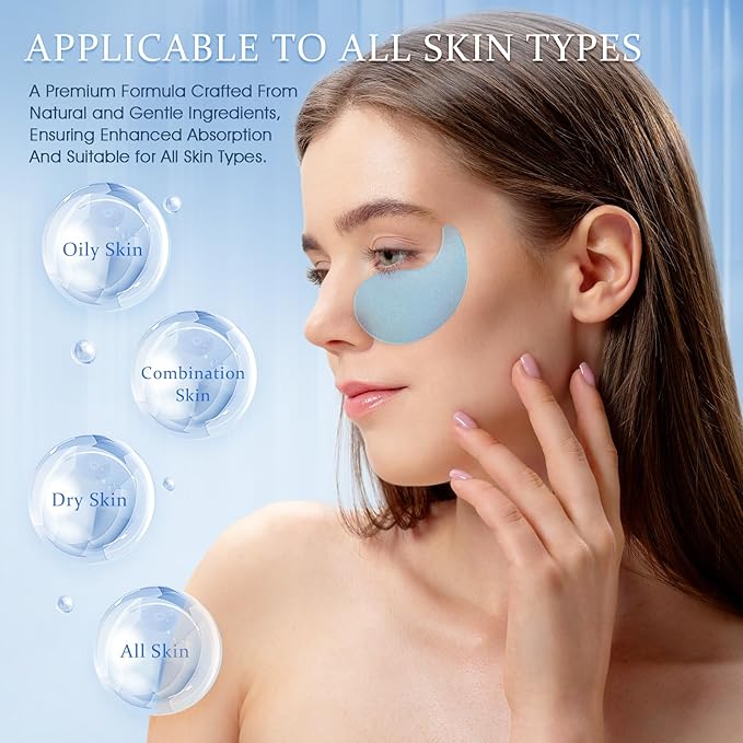 YOYORY Under Eye Patches Masks - for Dark Circles, Puffy Eyes, Fine Lines, Wrinkles, Eye Bags Treatment with Collagen and Hyaluronic Acid,Firming & Cooling, Moisturizing and Hydrating (60 Pcs) Blue